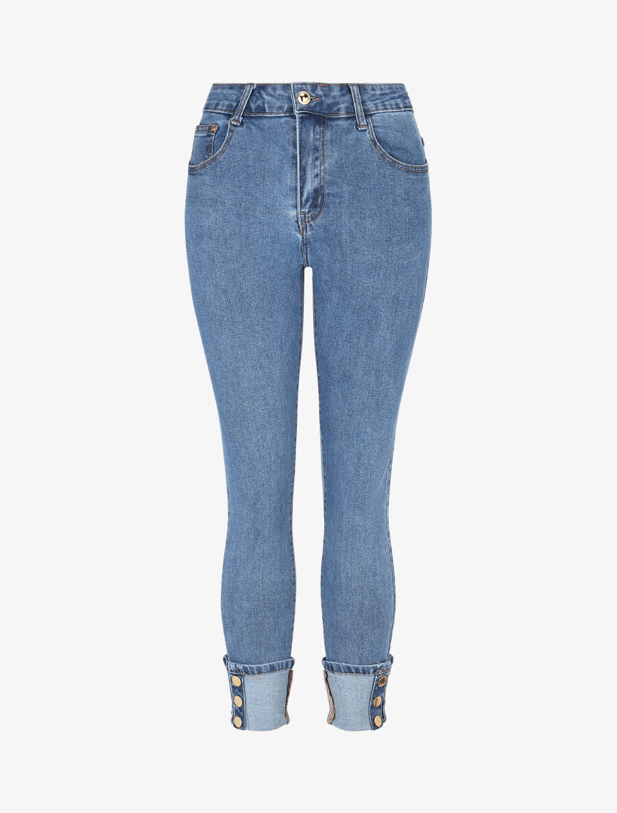 Jean à revers coupe slim - Bleu - 1