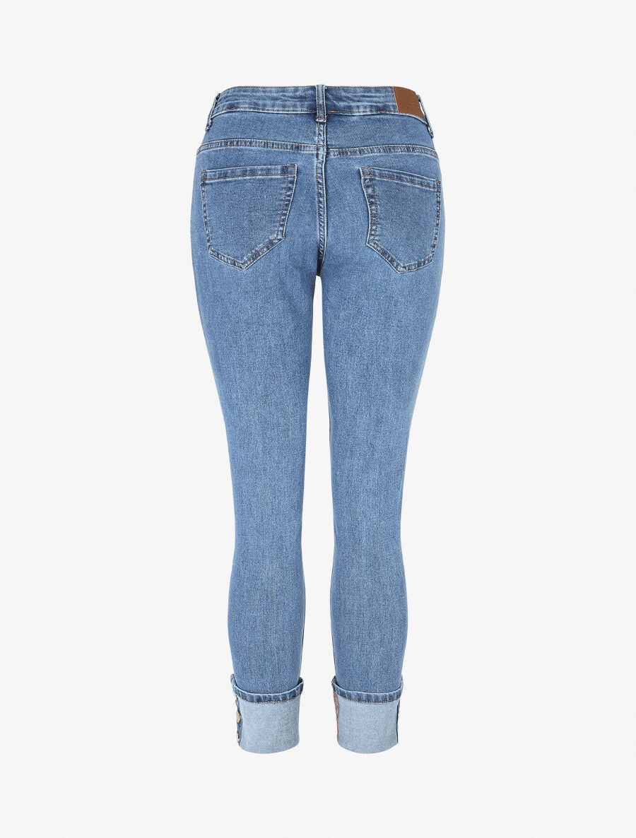 Jean à revers coupe slim - Bleu - 2