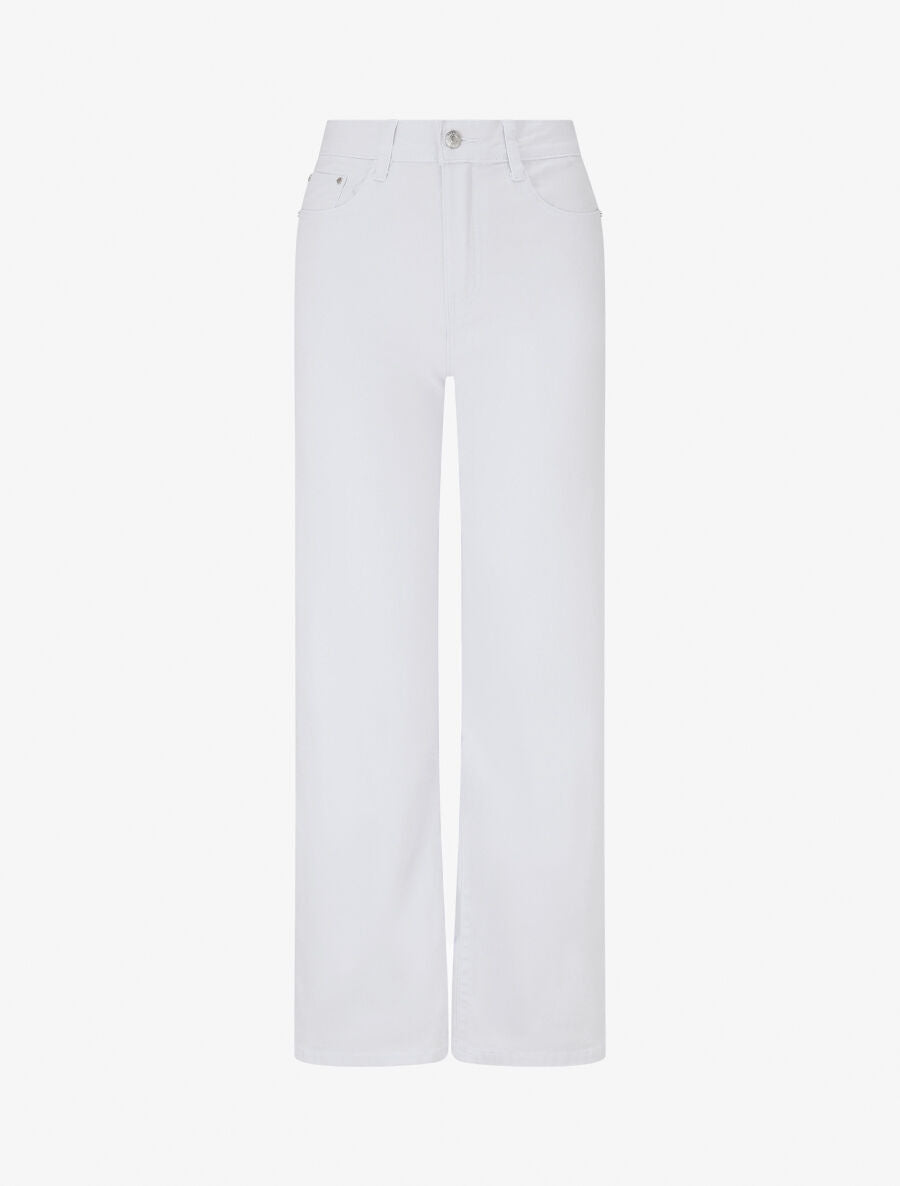 Jean droit push up taille haute - Blanc - 1