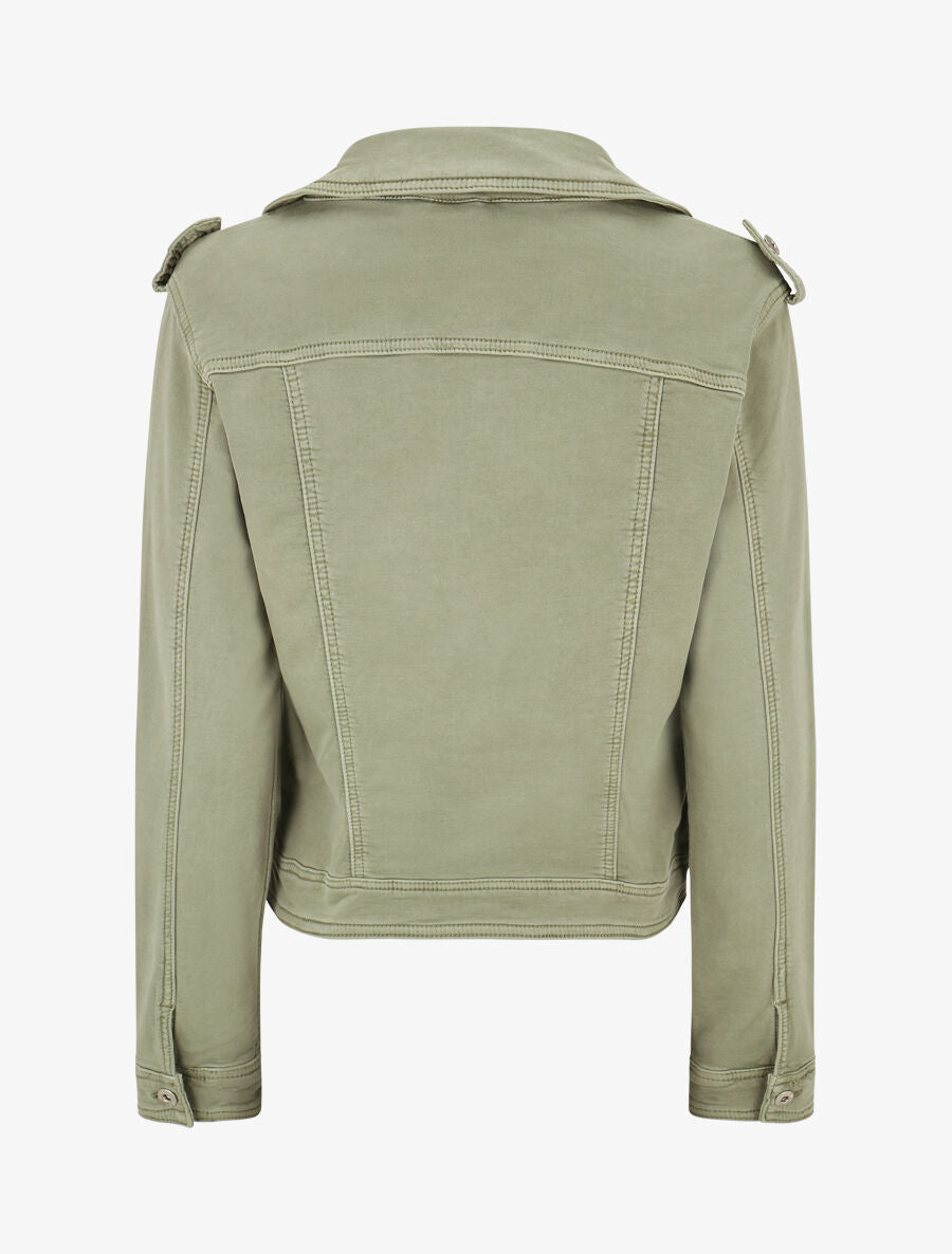 Veste en jean zippée - Kaki - 2