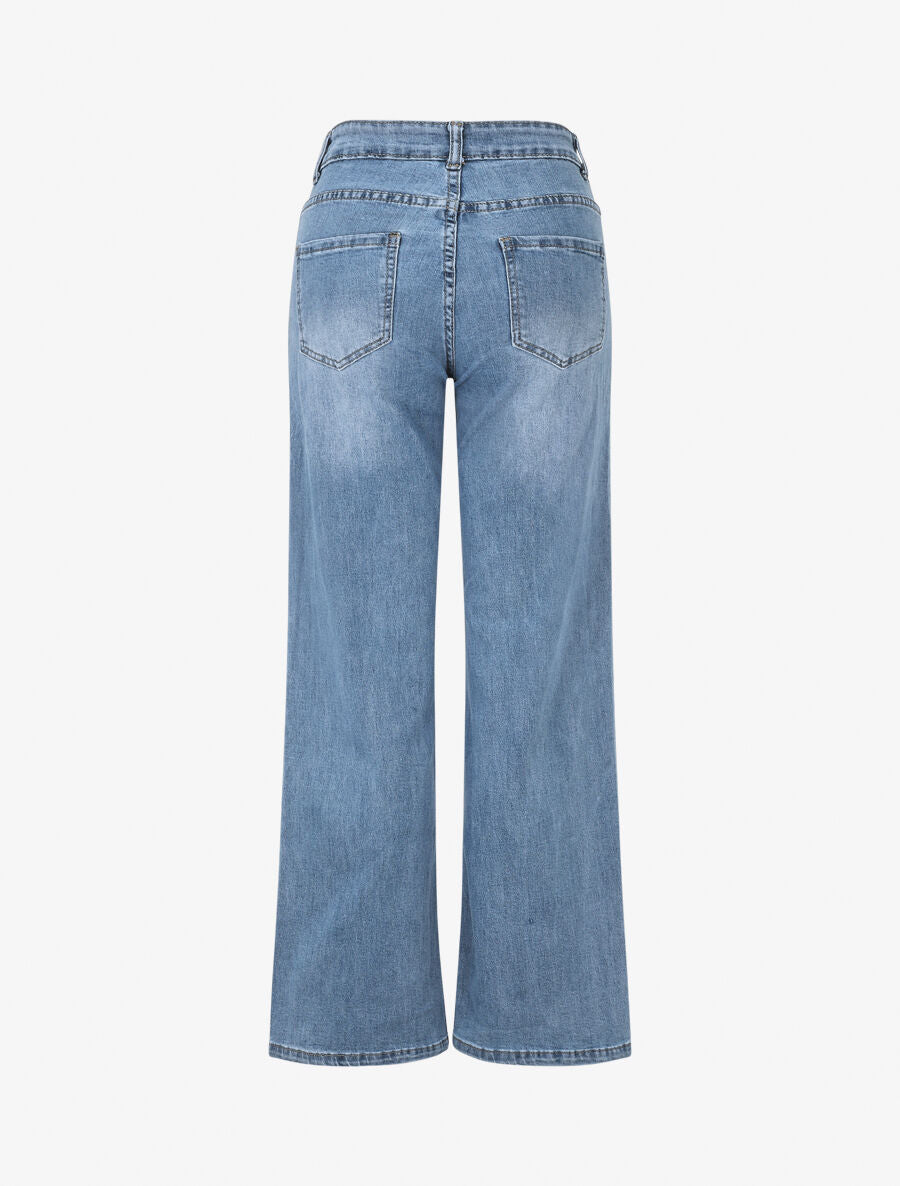Jeans à 4 poches coupe droite - Bleu - 2