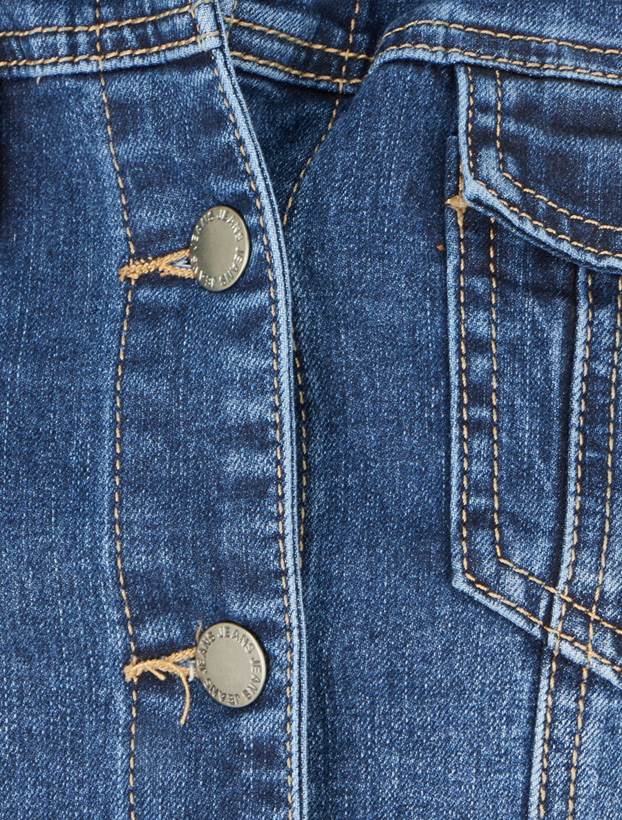 Veste en jean droite - Bleu - 3