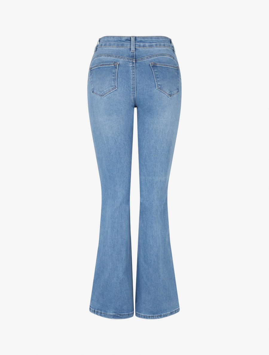 Jean push-up coupe flare - Bleu - 2
