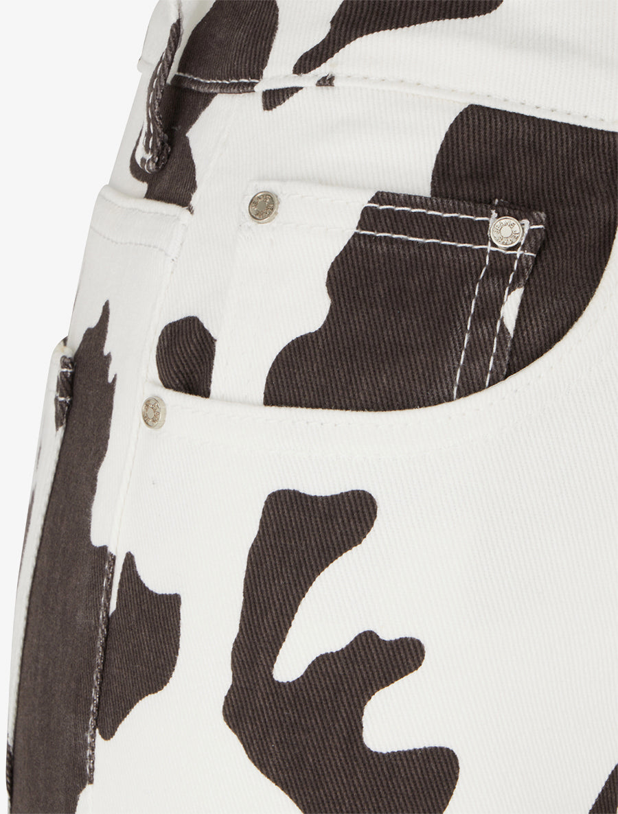 Jean wide leg à imprimé vache - Marron - 3