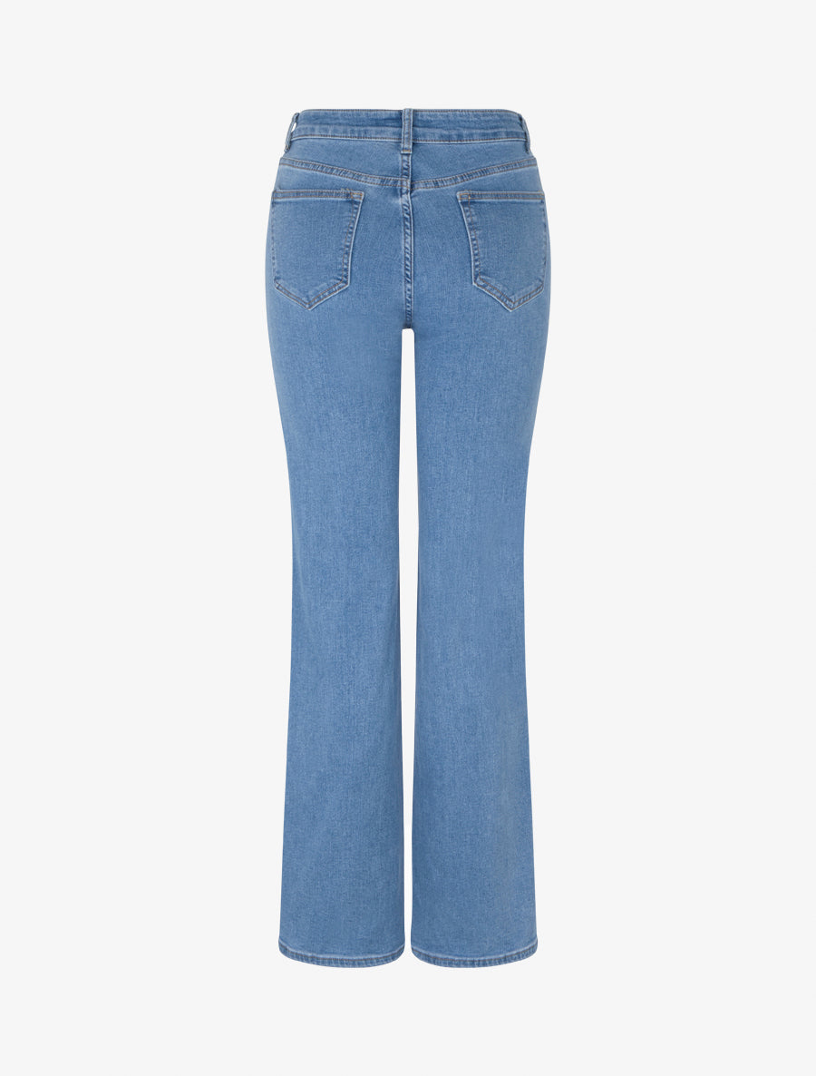 Jean wide leg clouté coupe droite - Bleu - 2