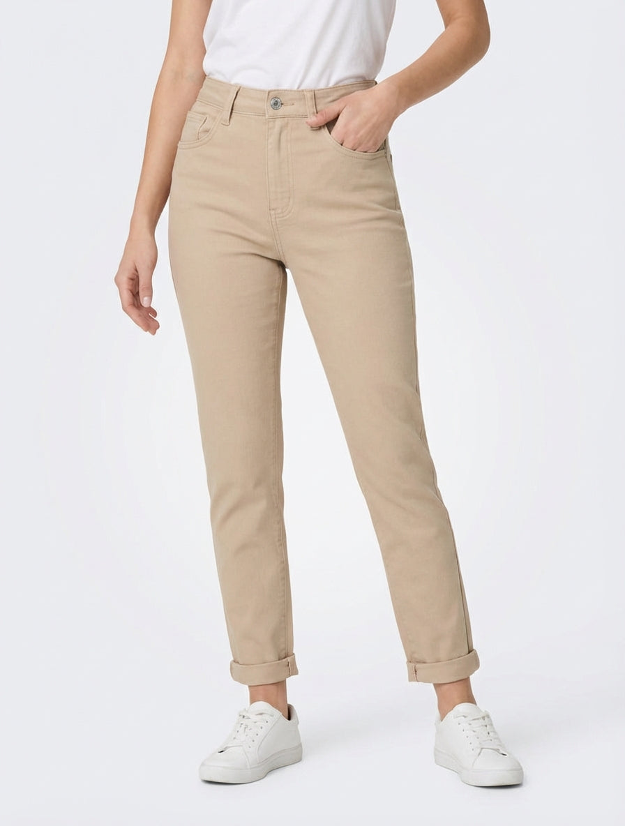 Jean a vita alta - Beige