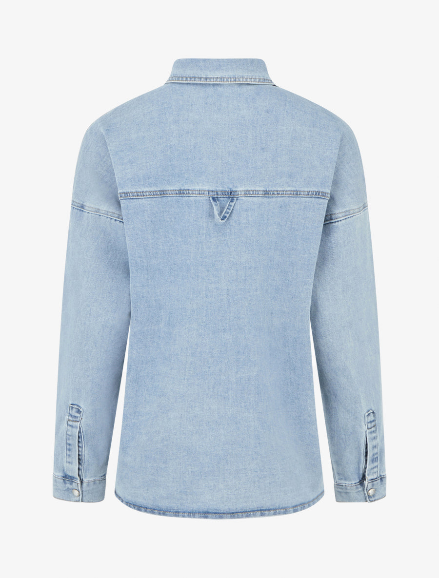 Chemise en jean droite - Bleu clair - 2