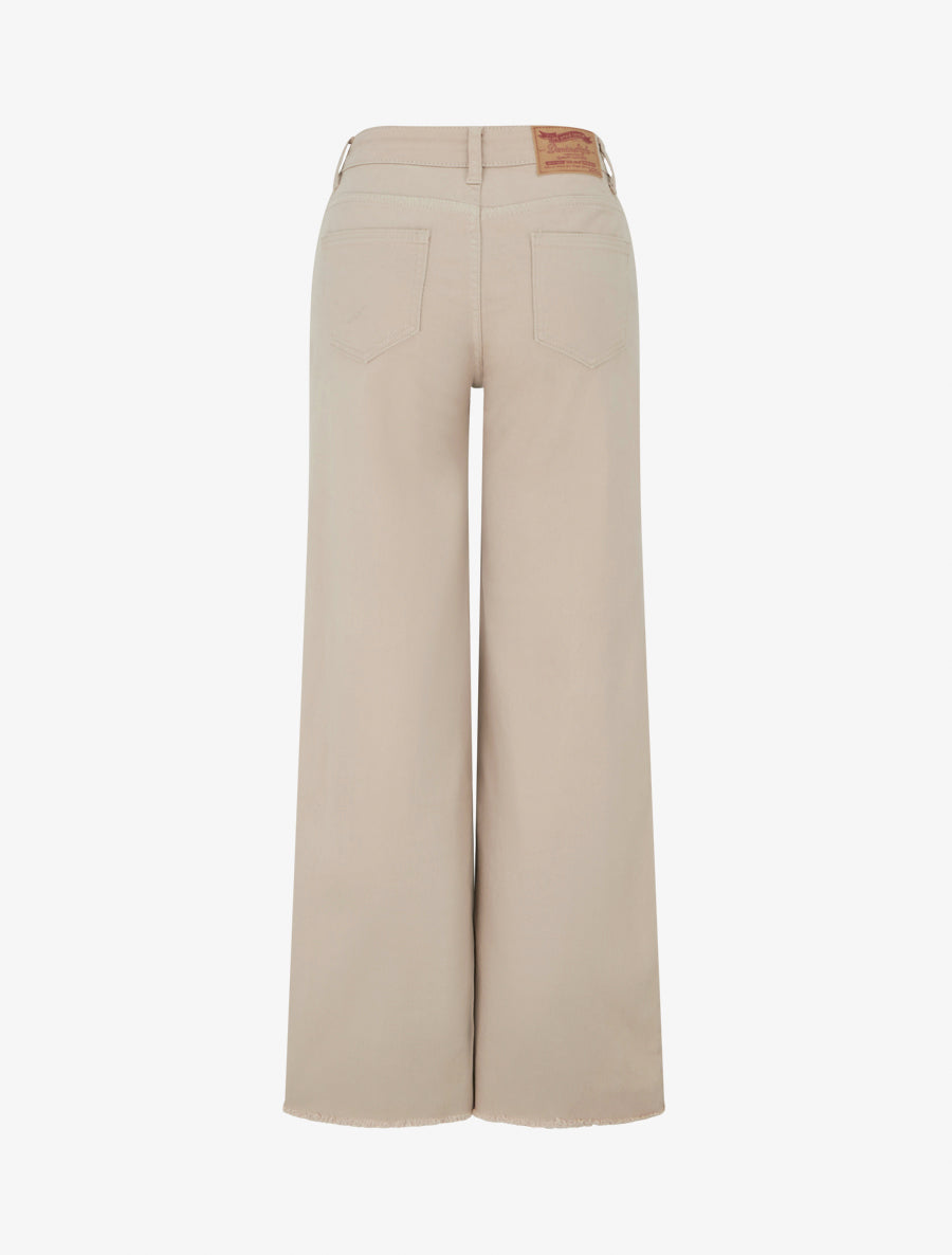 Jean wide leg à bords francs - Beige - 2