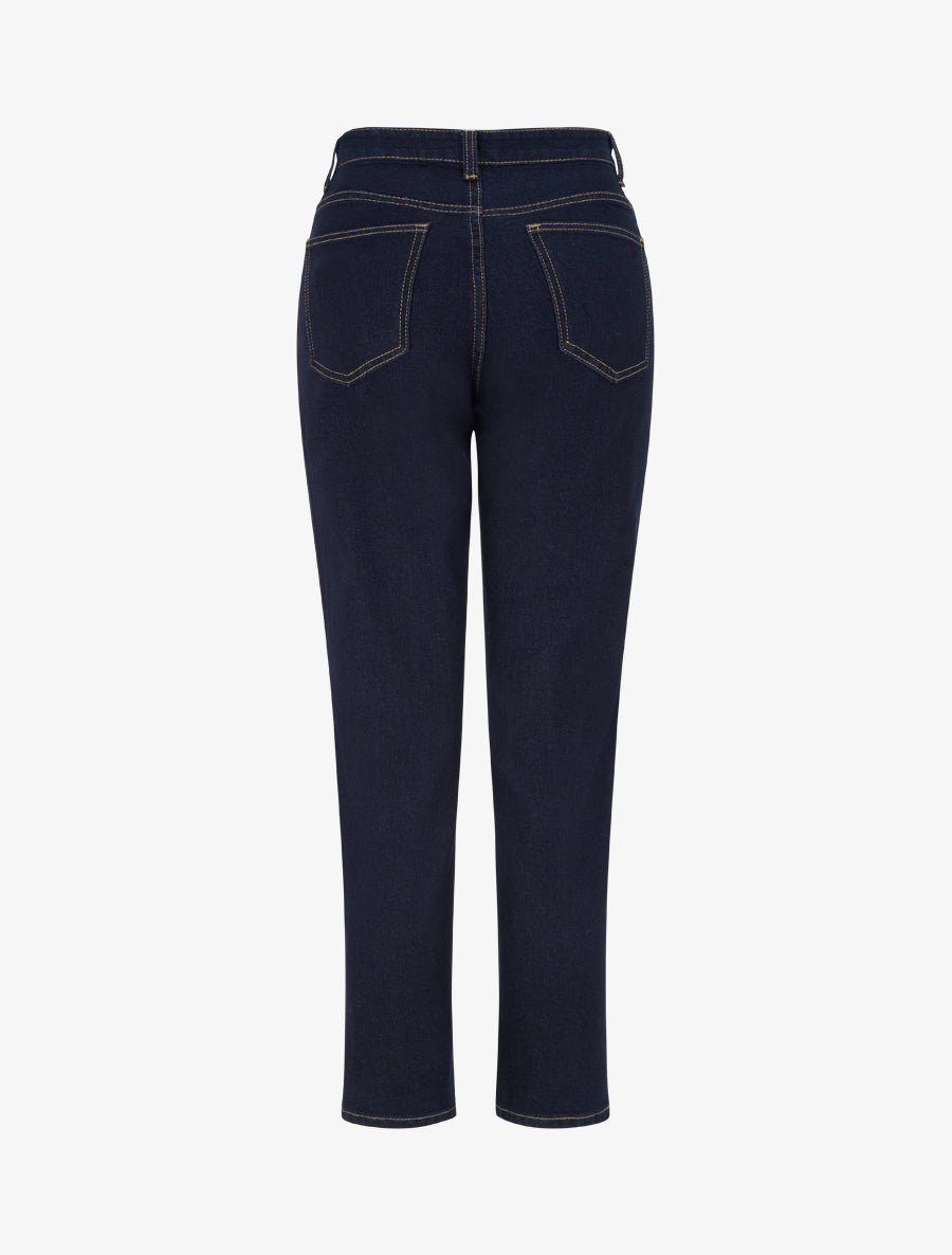 Jean taille haute coupe mom - Bleu brut - 2