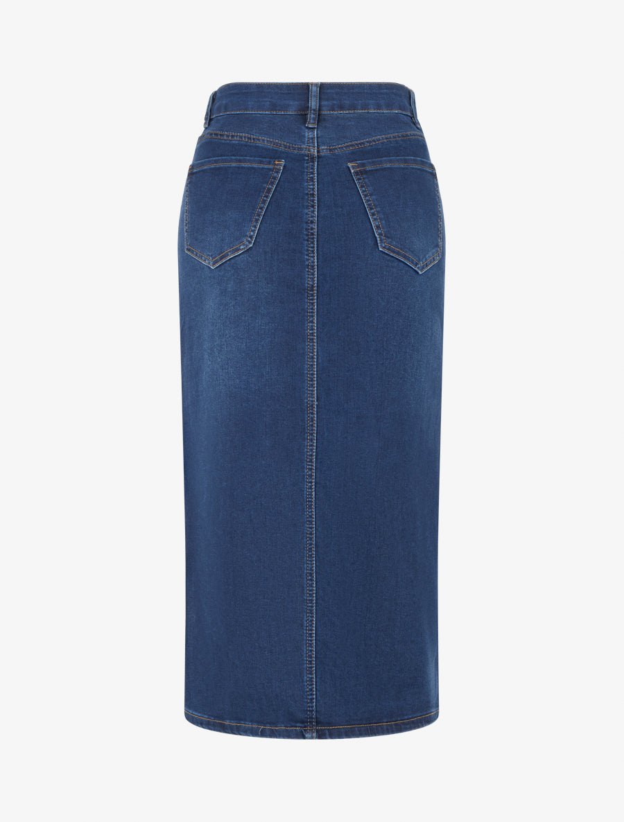 Jupe en denim à 4 poches - Bleu denim - 2