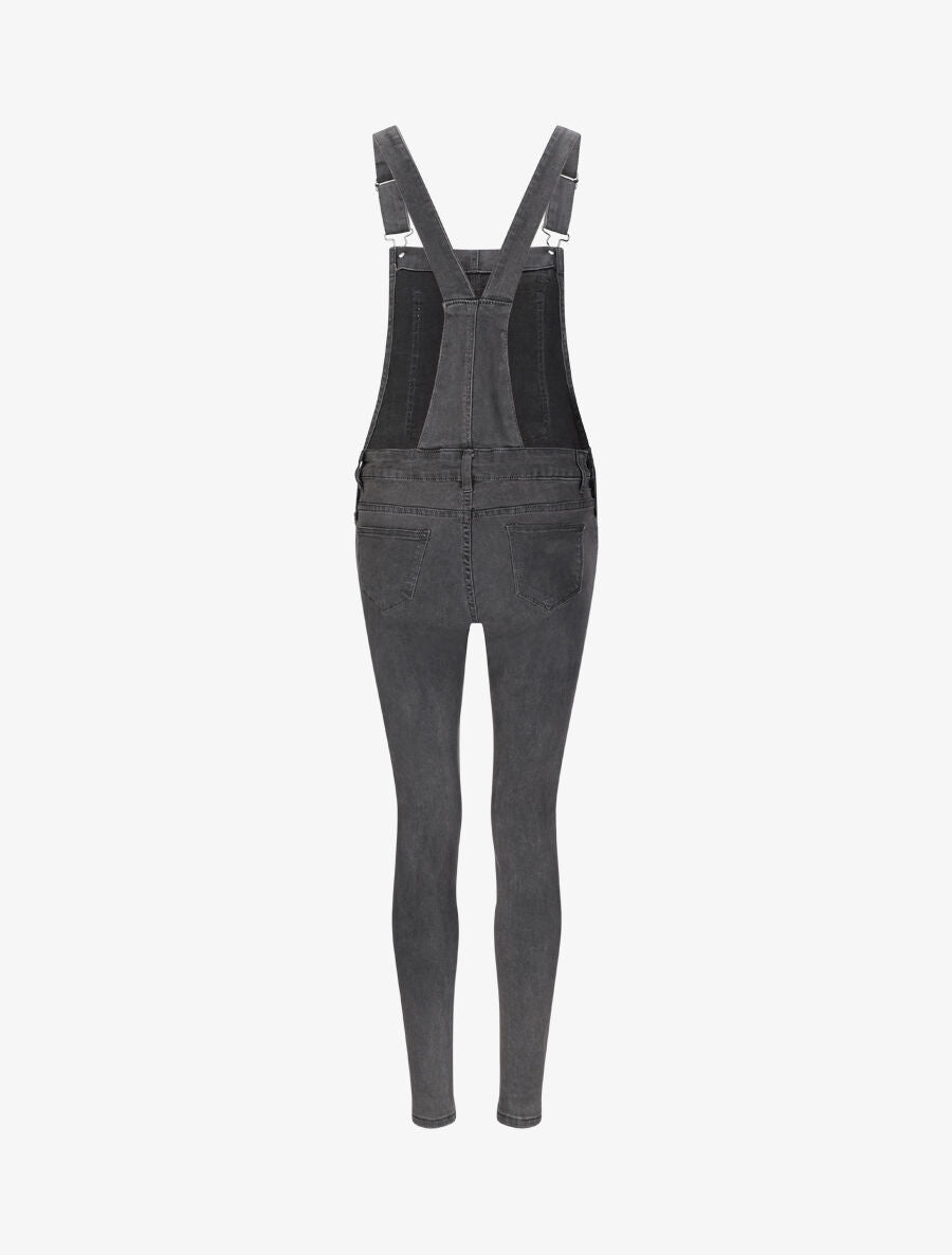Salopette en jean skinny - Gris - 2