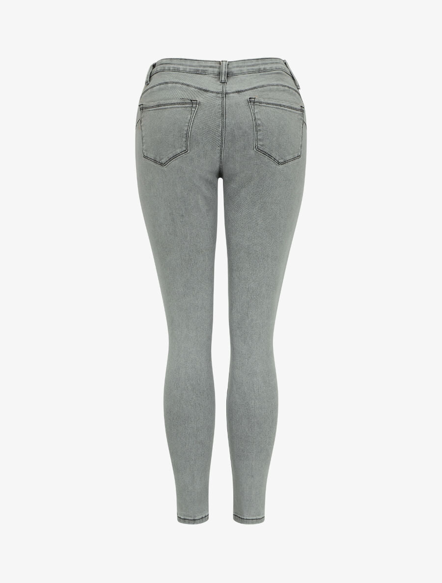 Jean push up déchiré - Gris - 2