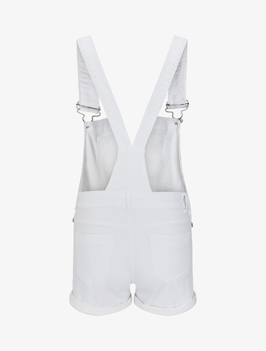 Salopette short en jean - Blanc - 2
