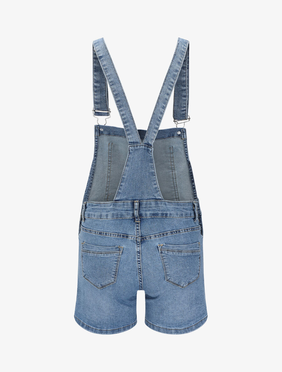 Salopette short en jean - Bleu clair - 2