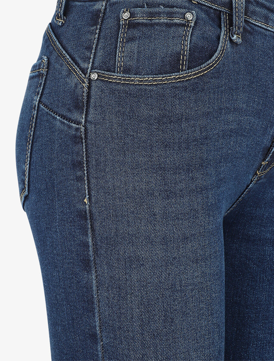 Jean skinny push up bords effilochés - Bleu denim - 3