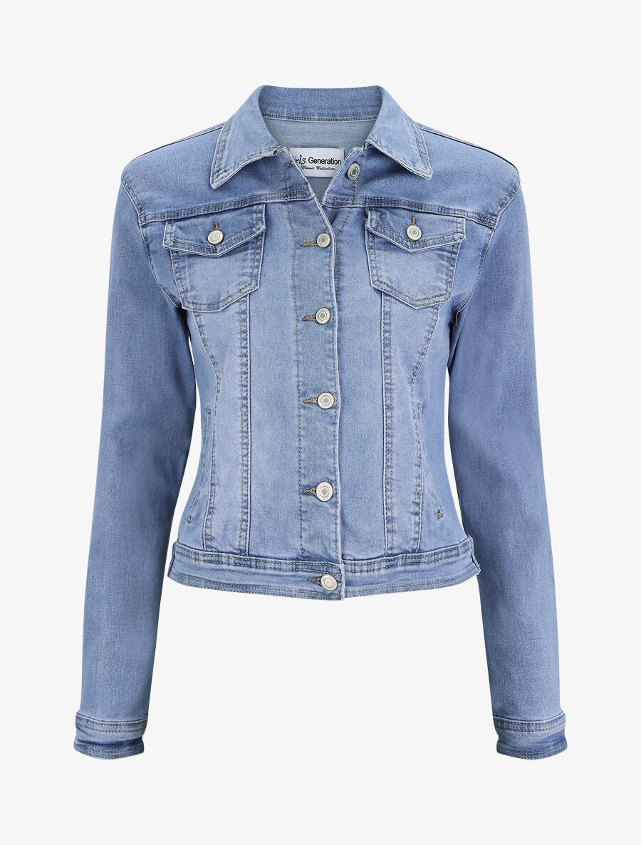 Veste en jean droite - Bleu denim - 1