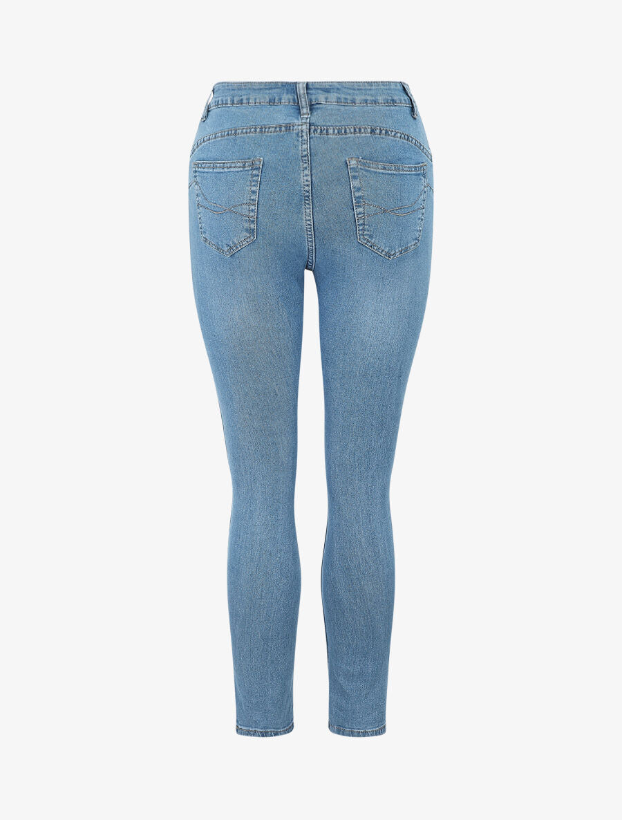 Jean slim à taille haute - Bleu denim - 2