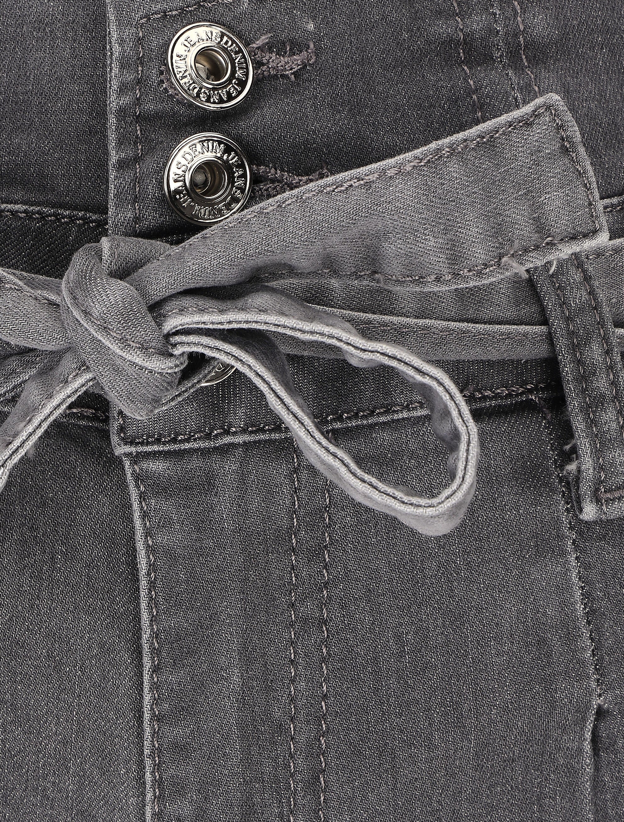 Jean mom fit taille haute boutonnée - Gris - 3