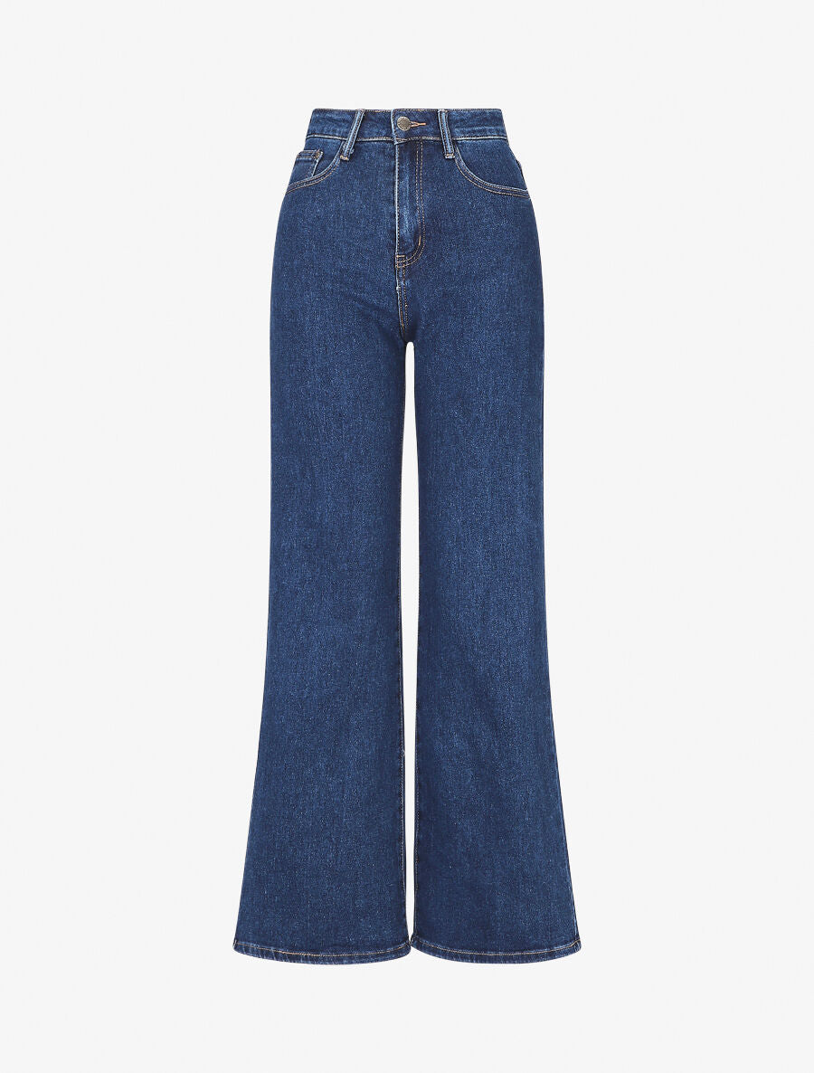 Jean ample coupe droite - Bleu - 1