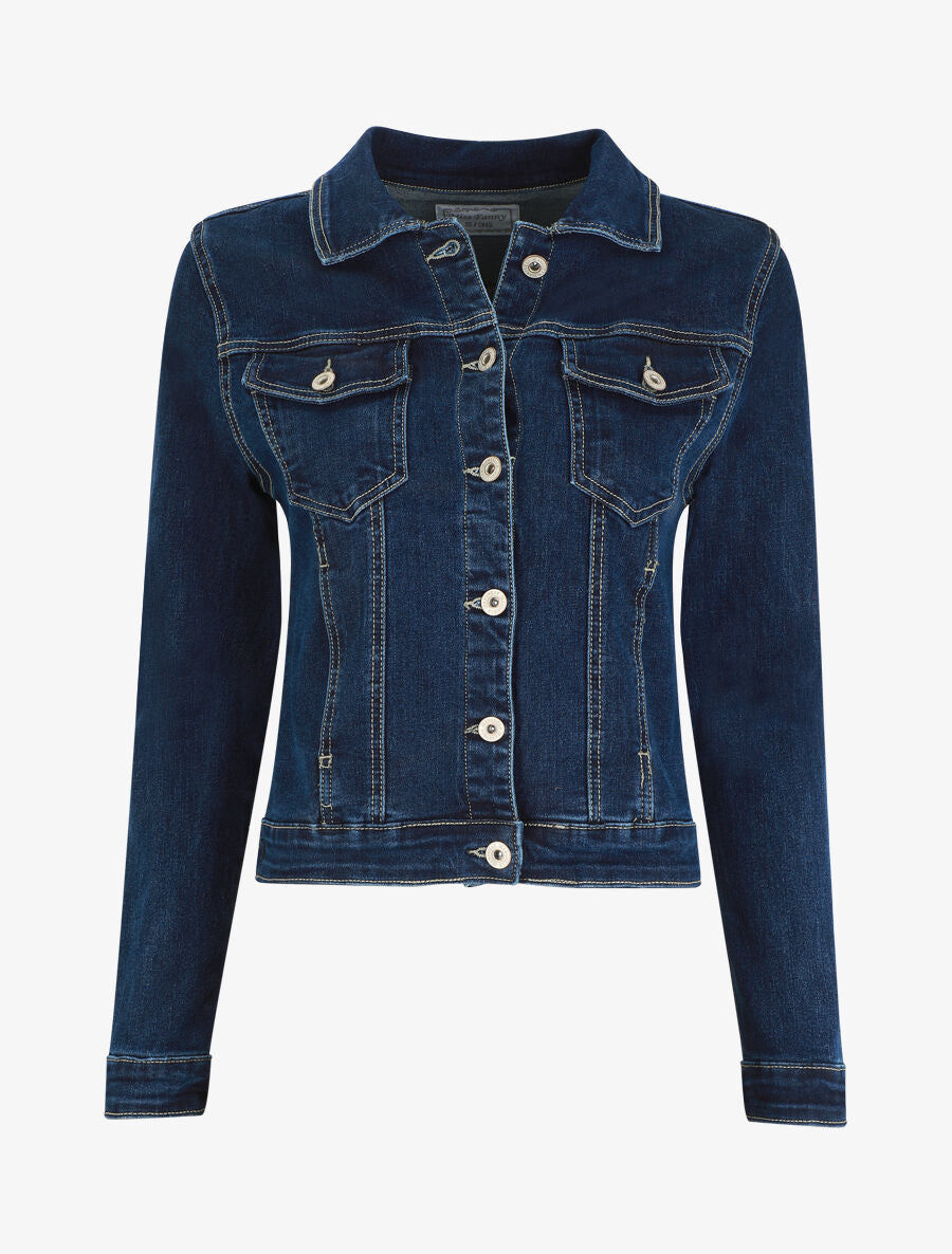 Veste en jean ajustée - Bleu - 1