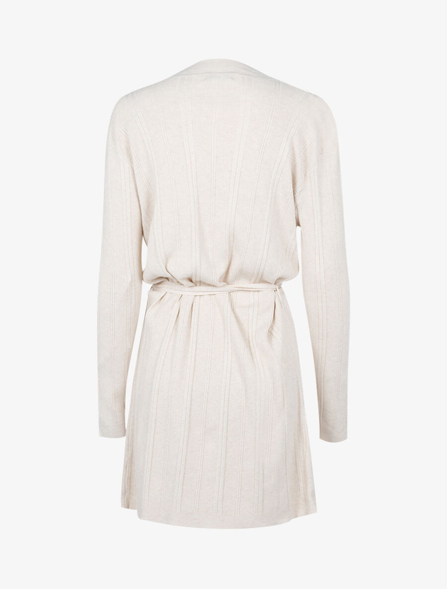 Robe pull ceinturée - Beige - 2