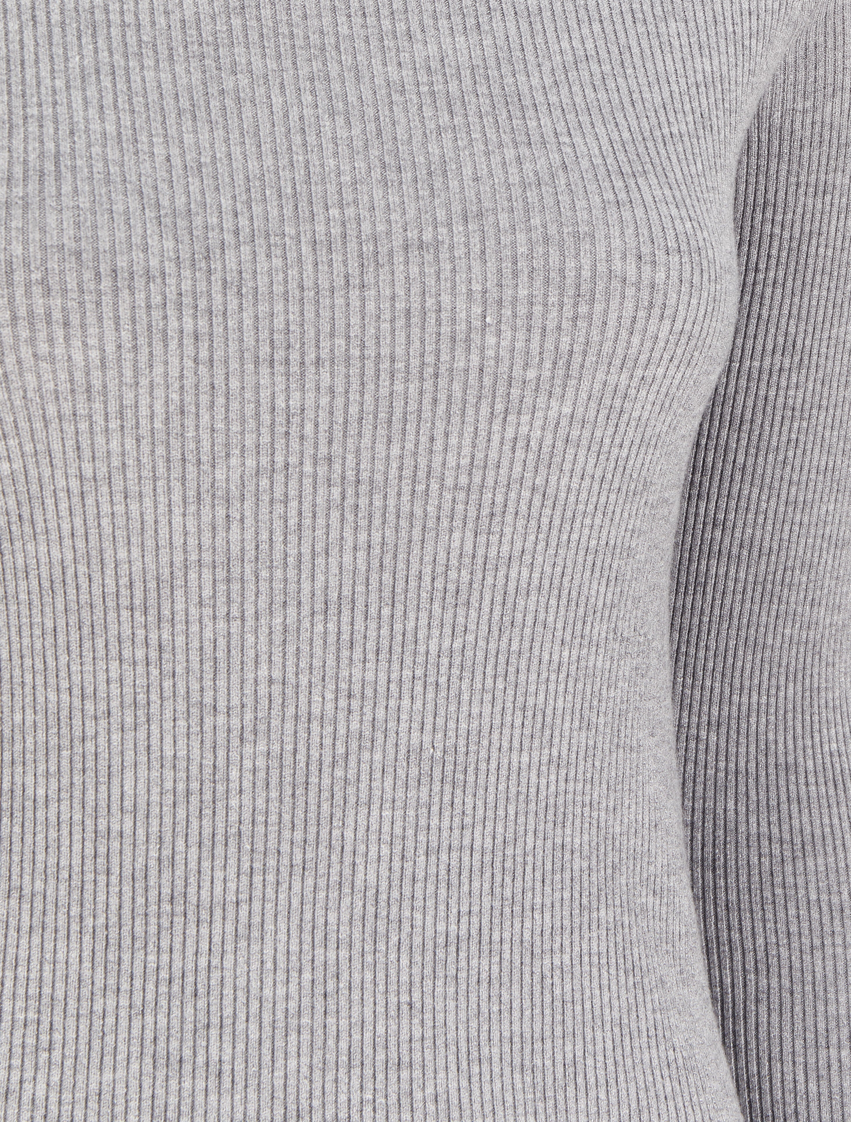 Pull col montant côtelé - Gris chiné - 3