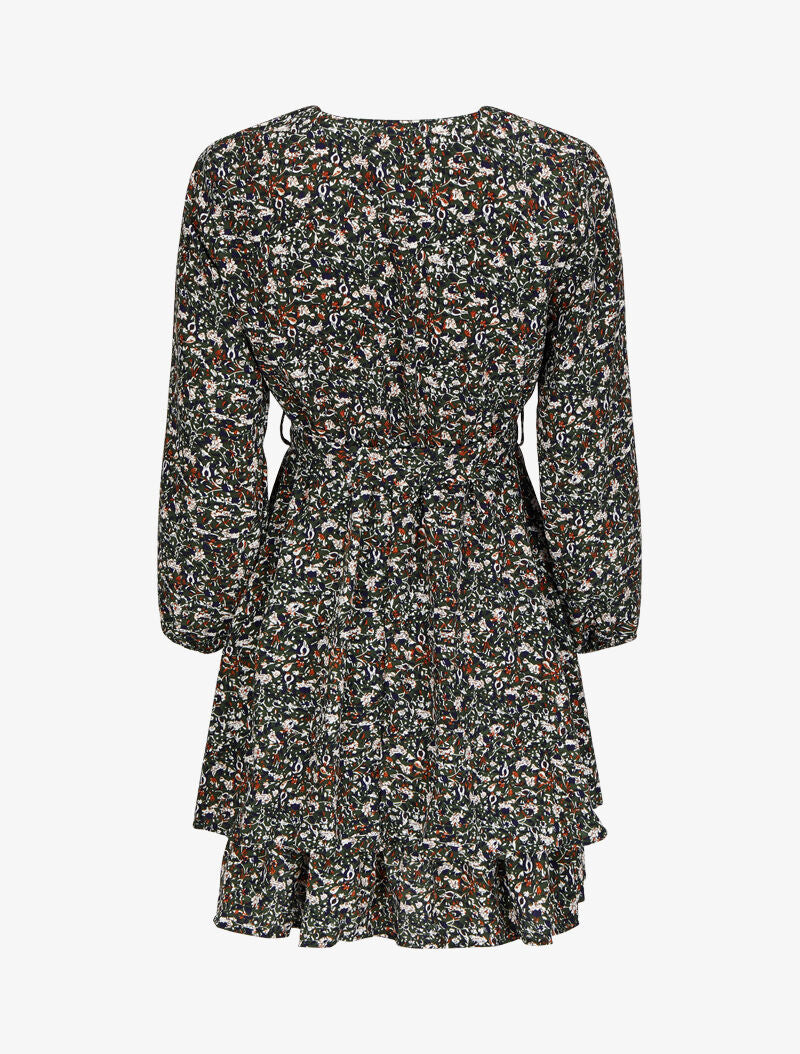 Robe cache-coeur à imprimé floral - Vert - 2