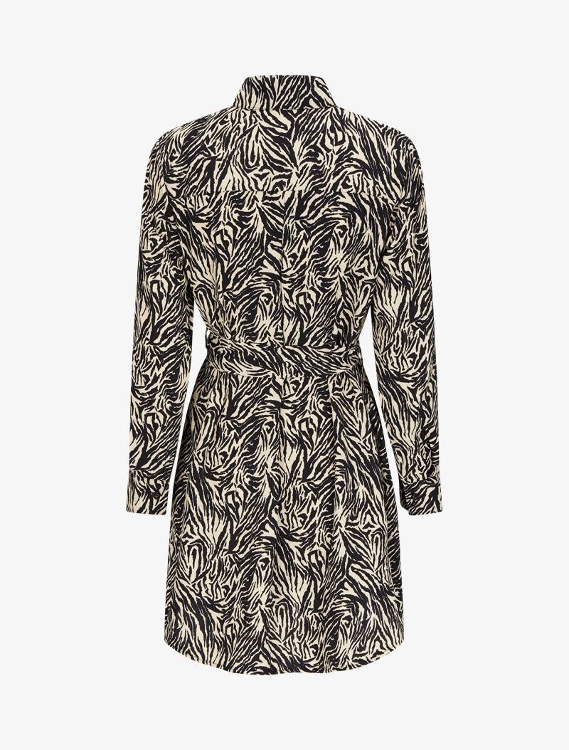 Robe chemise imprimé zèbre - Blanc/noir - 2