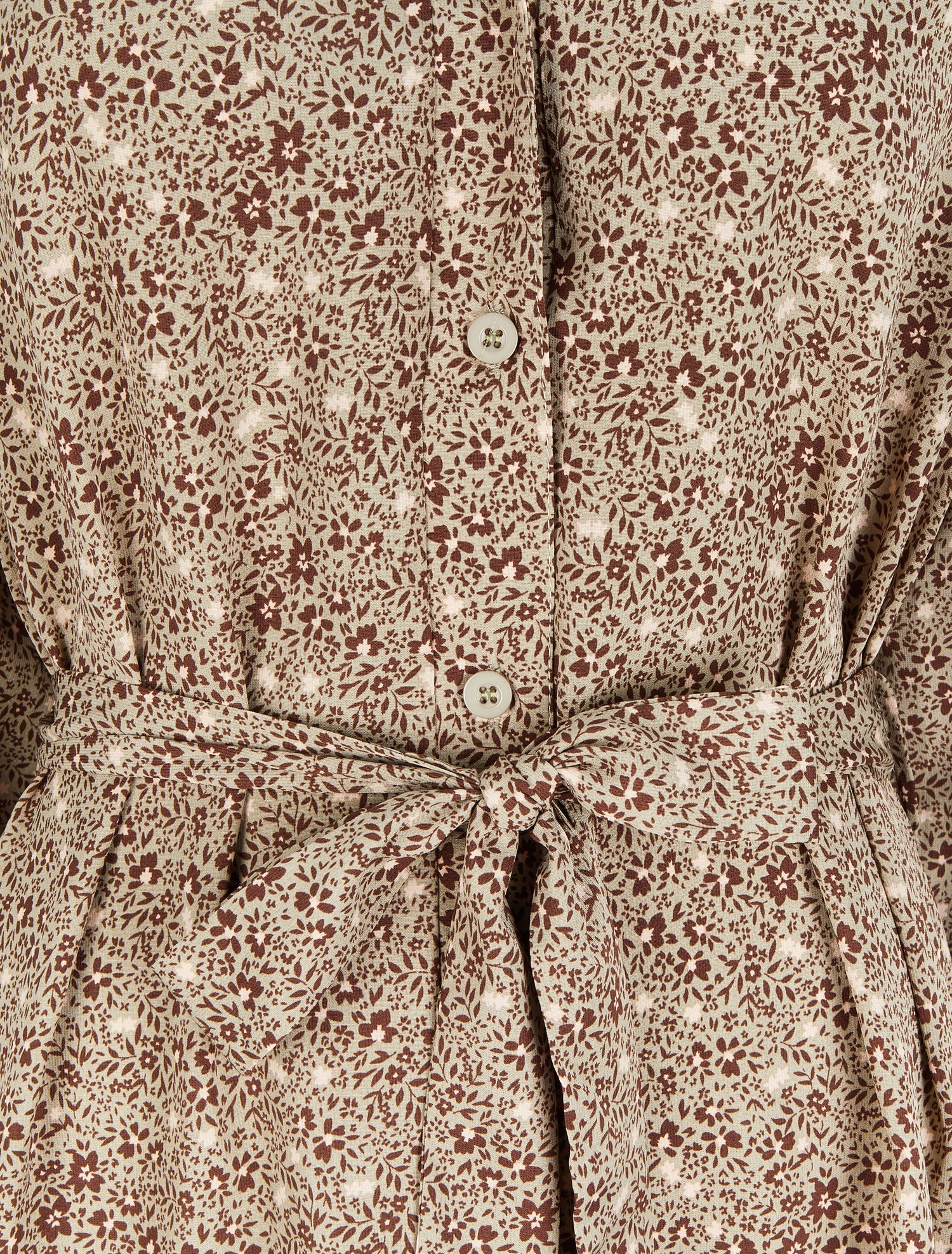 Robe chemise à imprimé petites fleurs sauvages - Vert pâle - 3