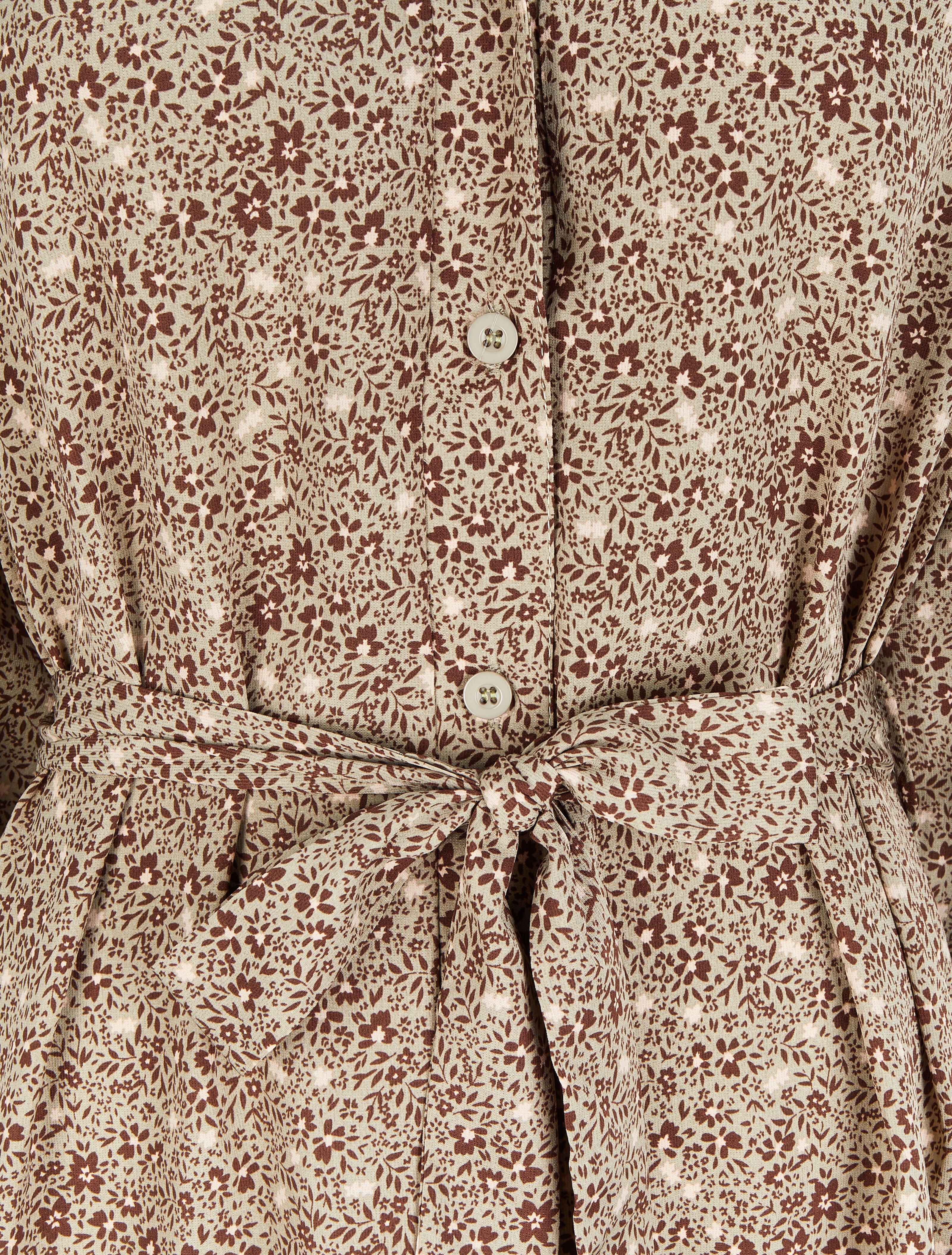 Robe chemise à imprimé petites fleurs sauvages - Vert pâle - 3