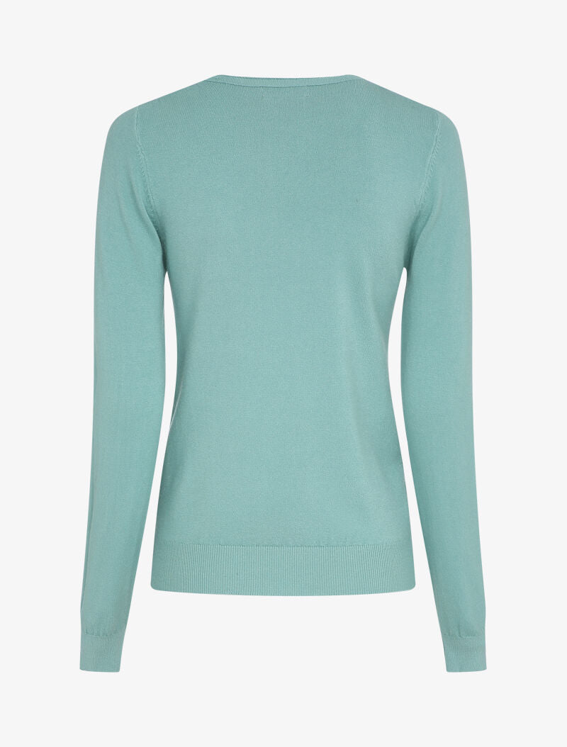 Pull à col V en dentelle - Bleu ciel - 2