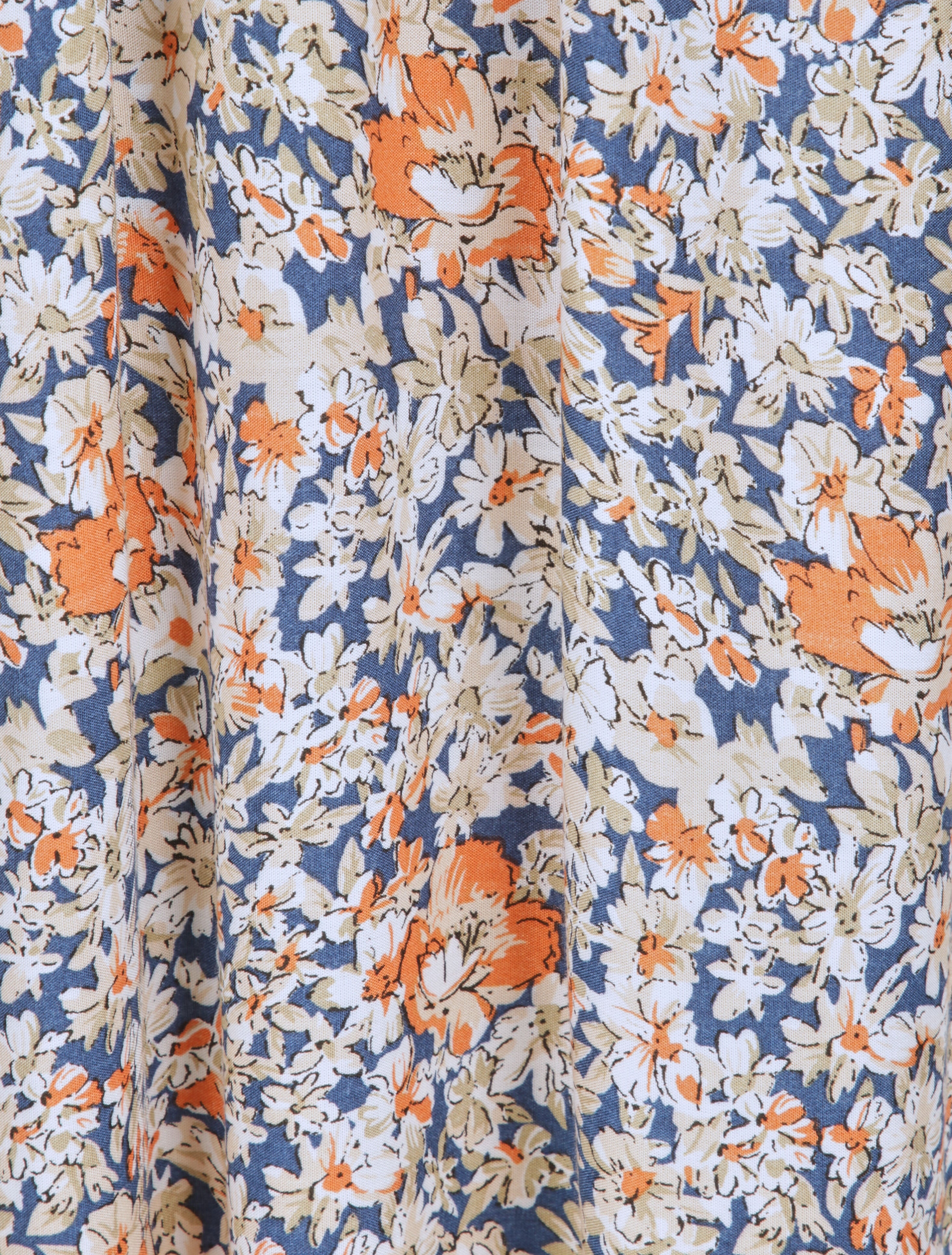Robe longue à imprimé paquerettes - Beige/marine - 4
