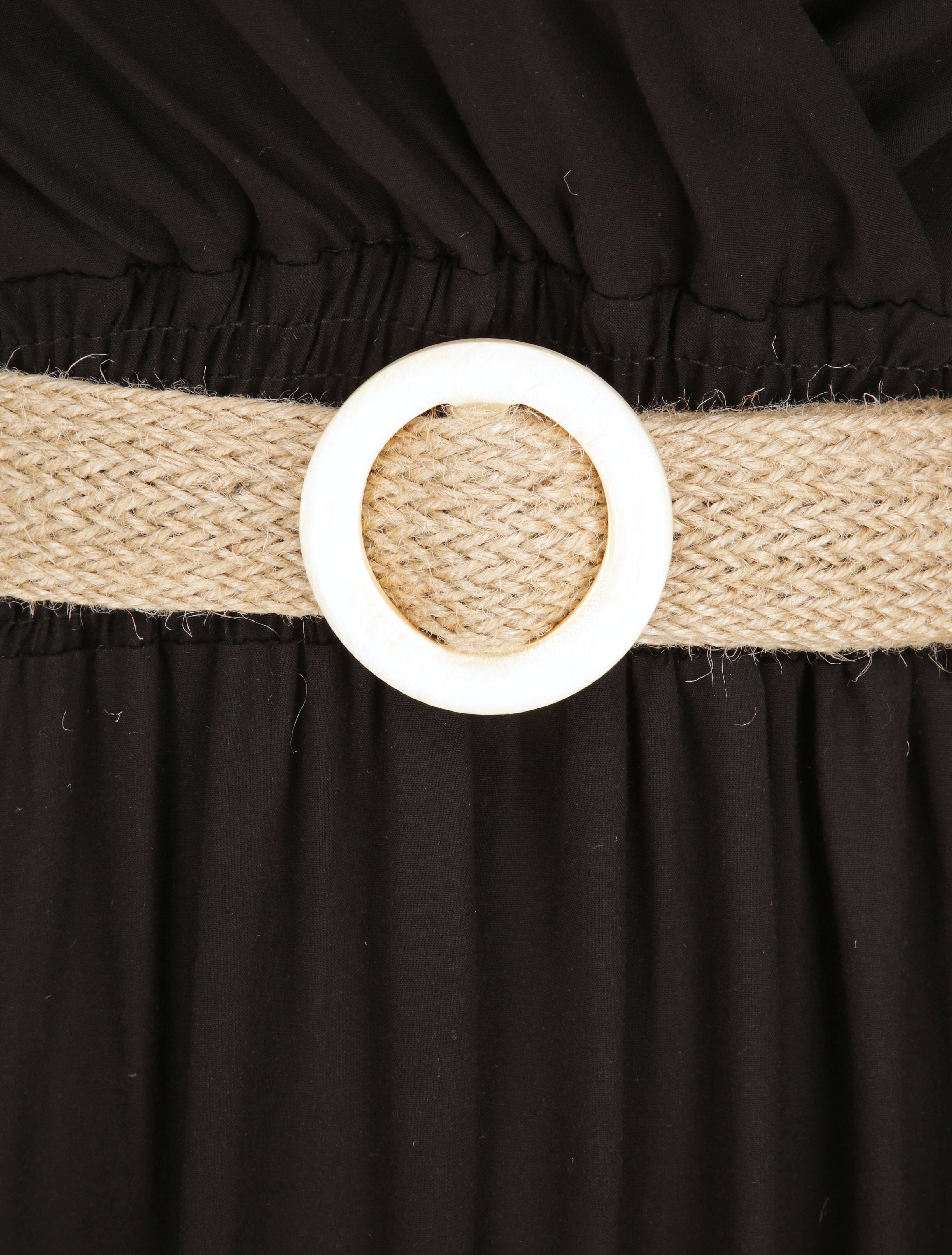 Robe longue cintrée coupe empire - Noir - 3