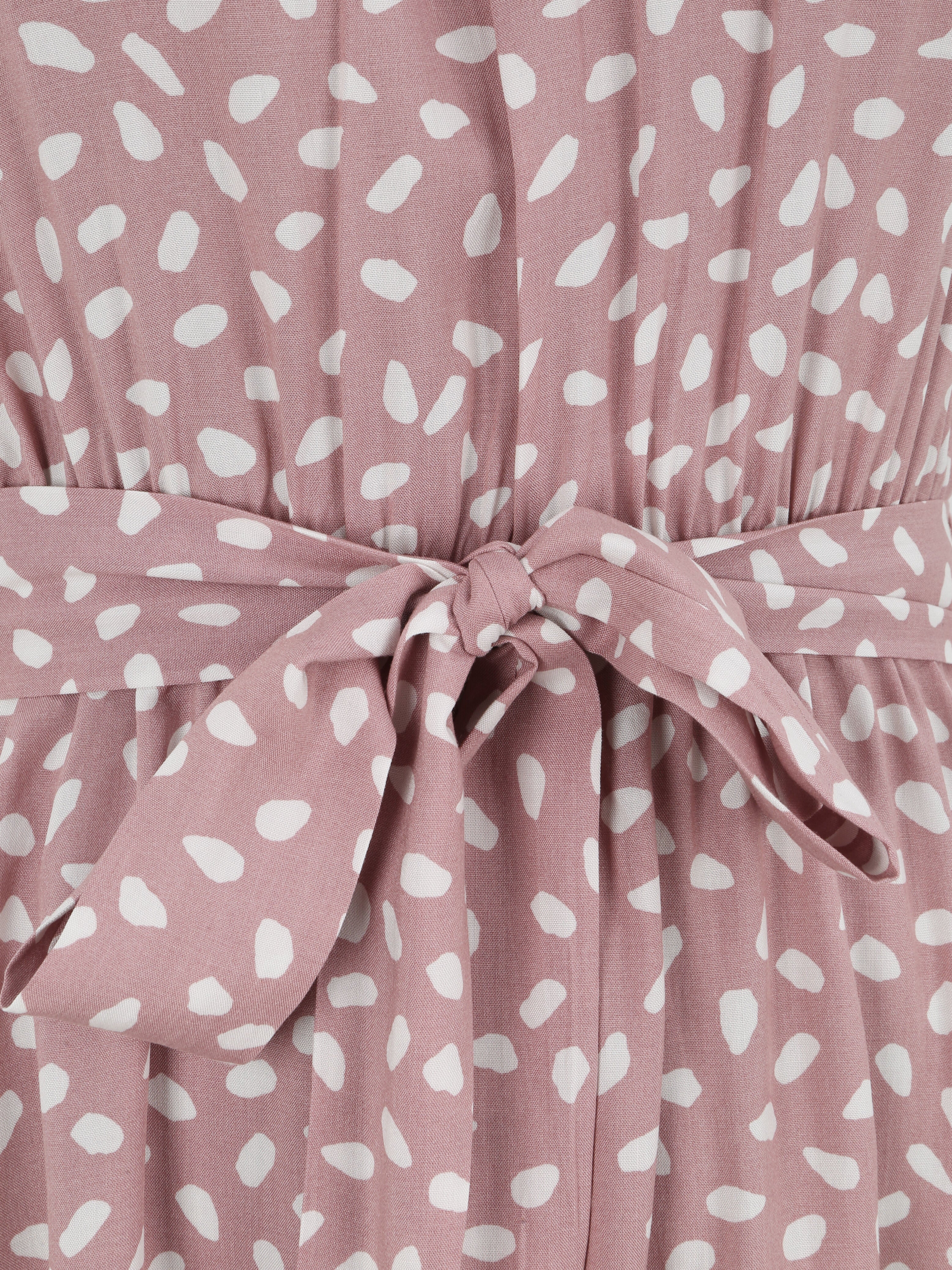 Robe cintrée à imprimé moucheté - Rose clair - 3