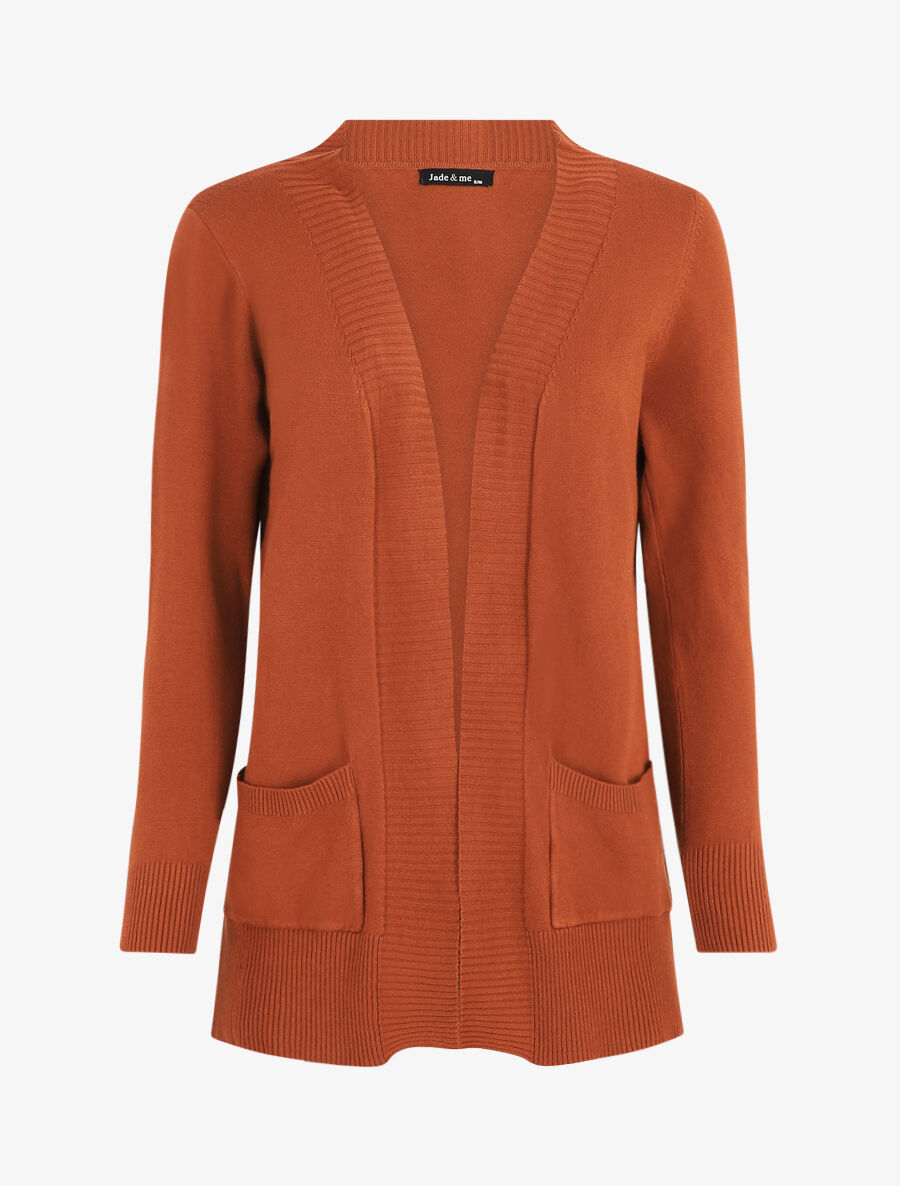 Gilet fin uni à poches plaquées - Rouille - 1