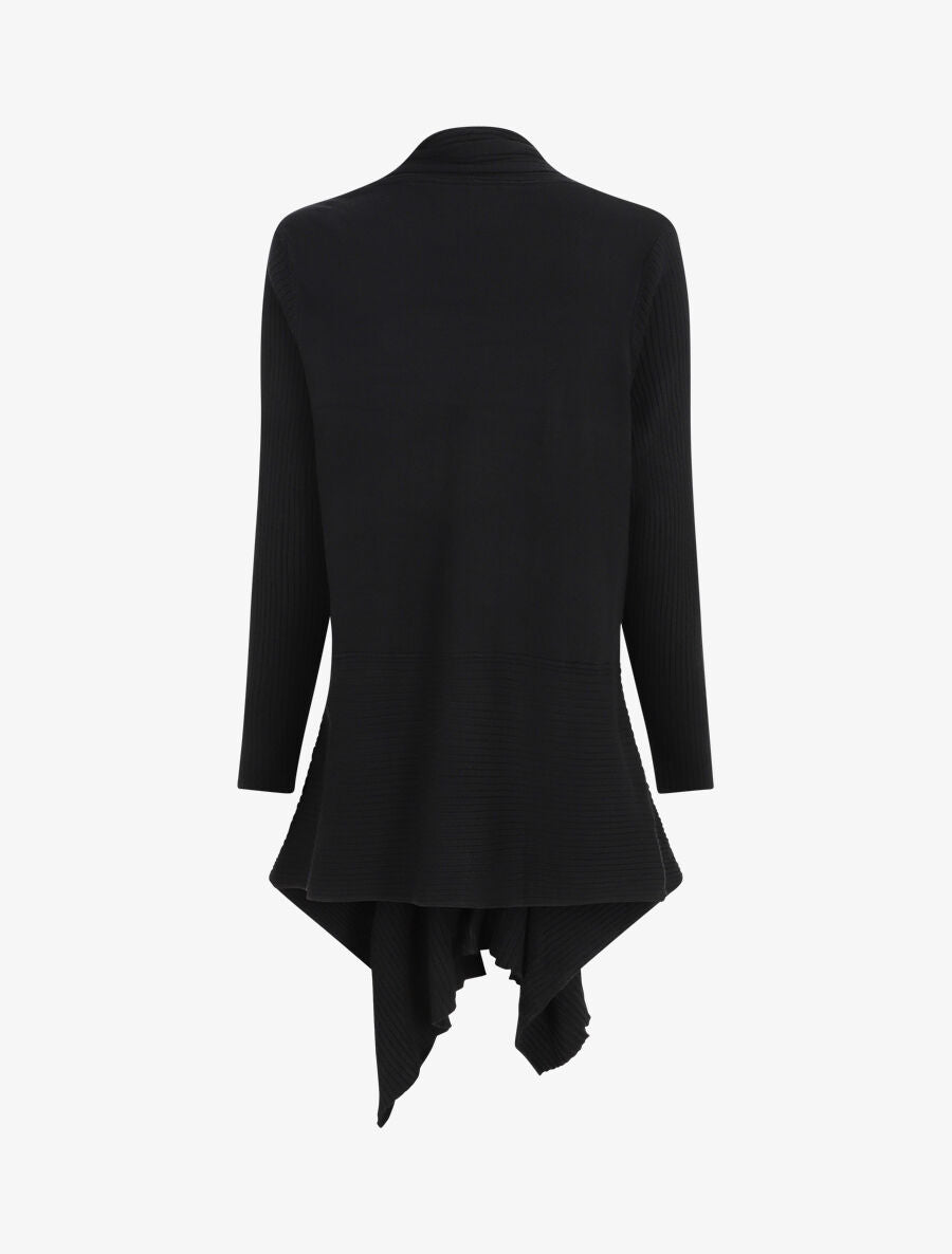 Gilet côtelé asymétrique - Noir - 2