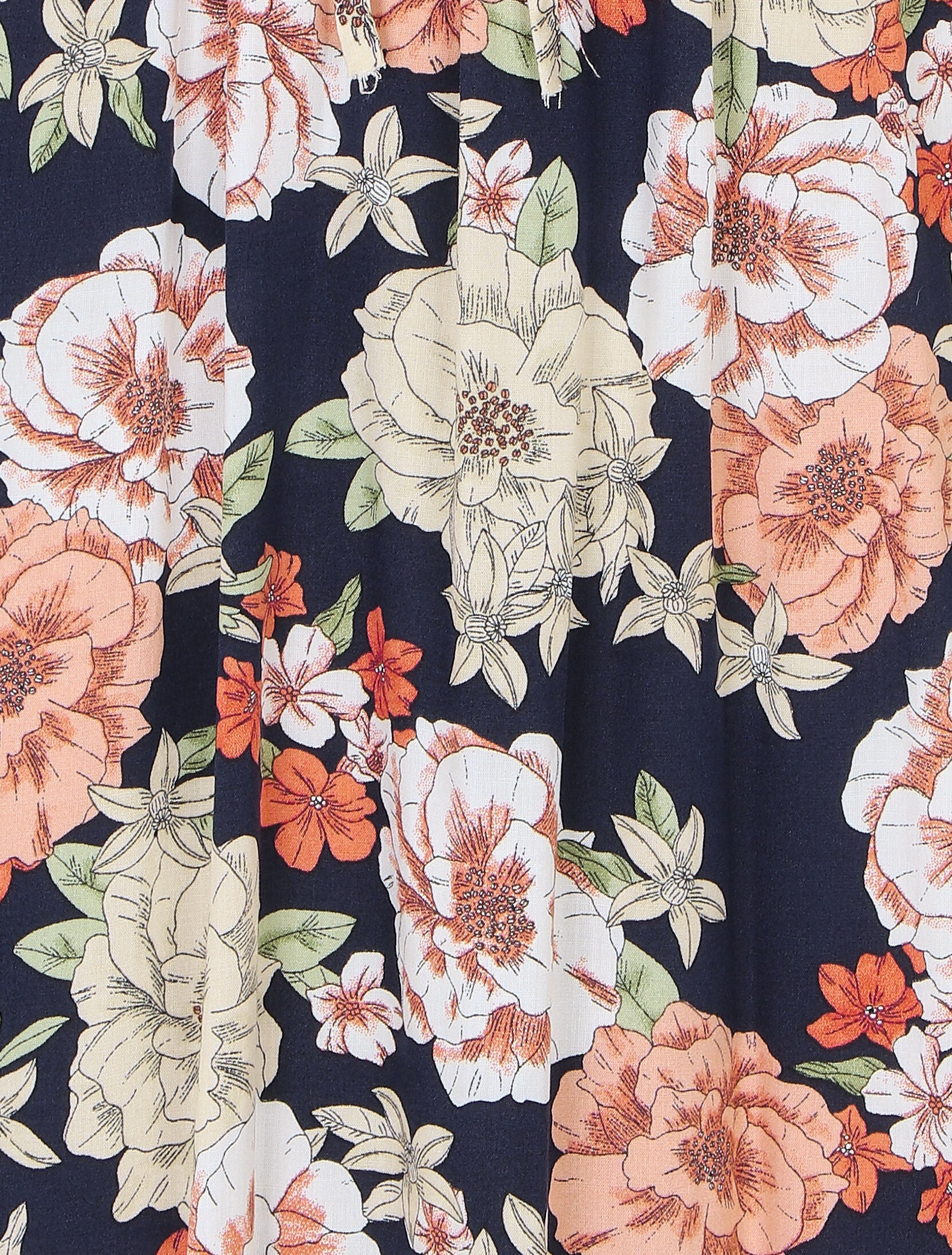 Robe longue imprimé multi-fleurs - Marine - 3