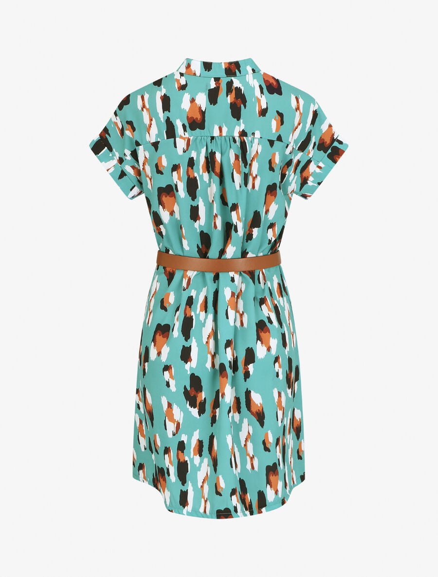 Robe droite à imprimé graphique - Vert d&