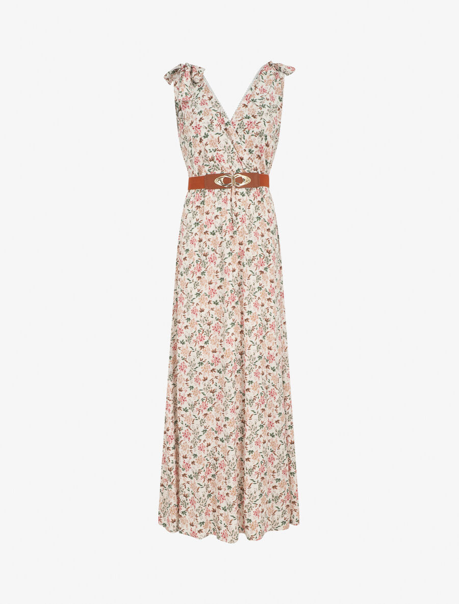 Robe longue sans manches imprimé fleurs d&