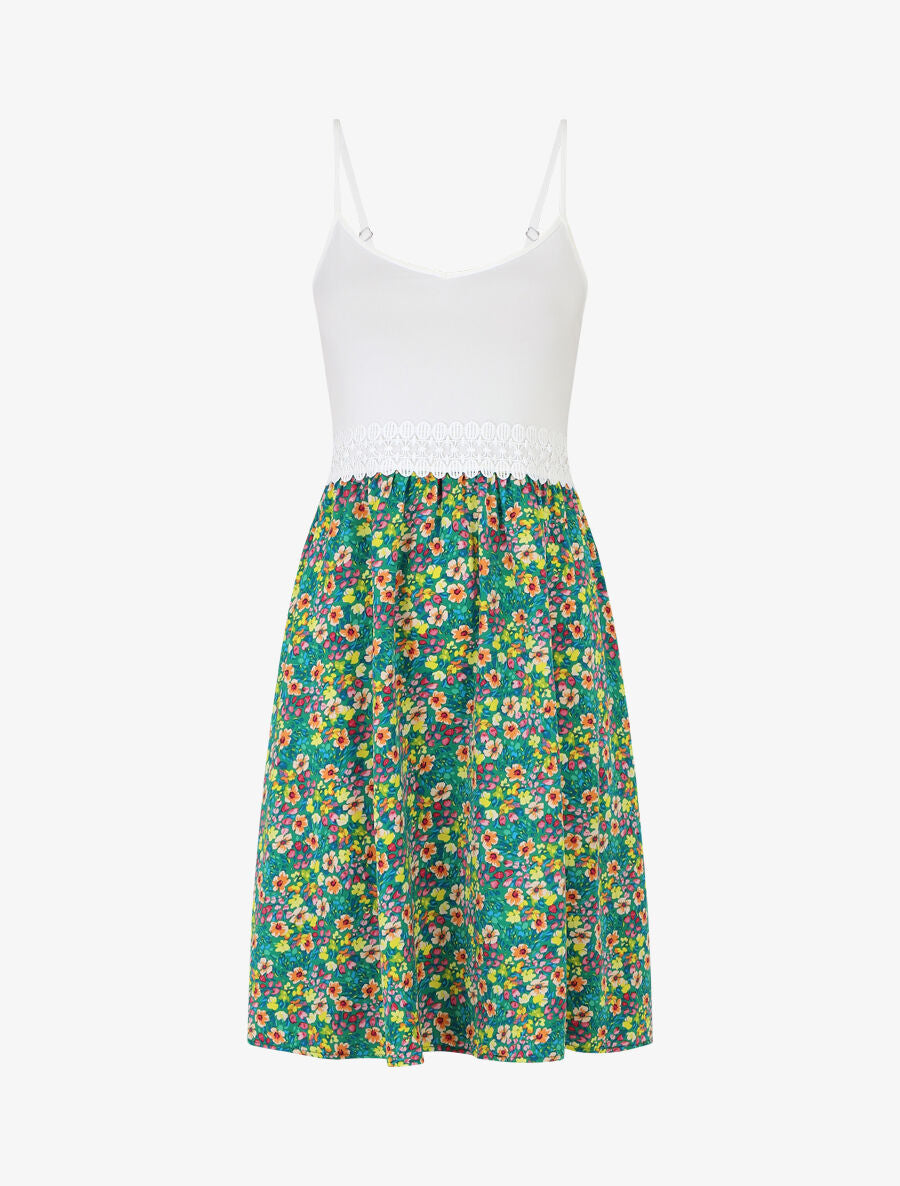 Robe à bretelles imprimé petites fleurs - Vert - 5
