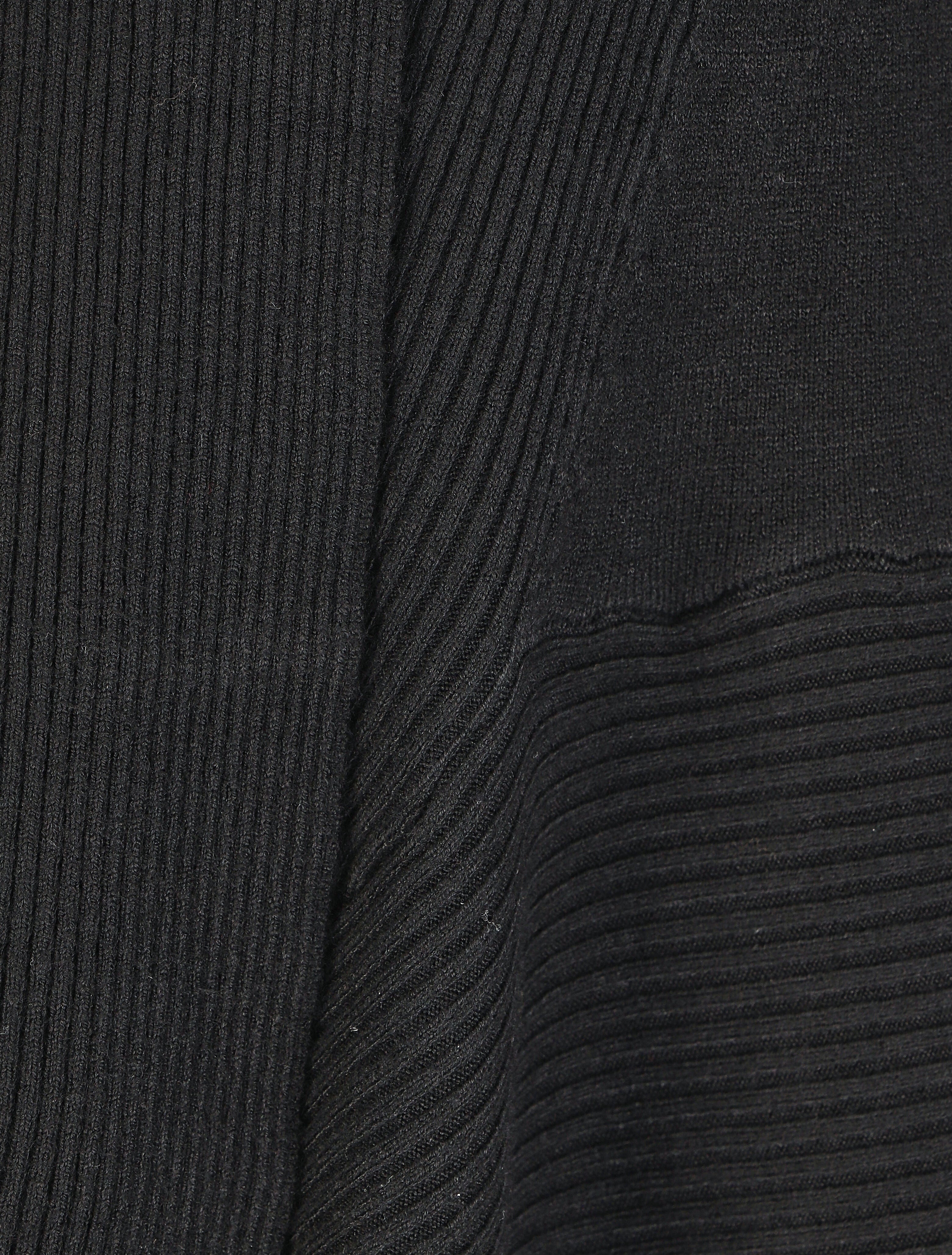 Gilet long uni côtelé - Noir - 3