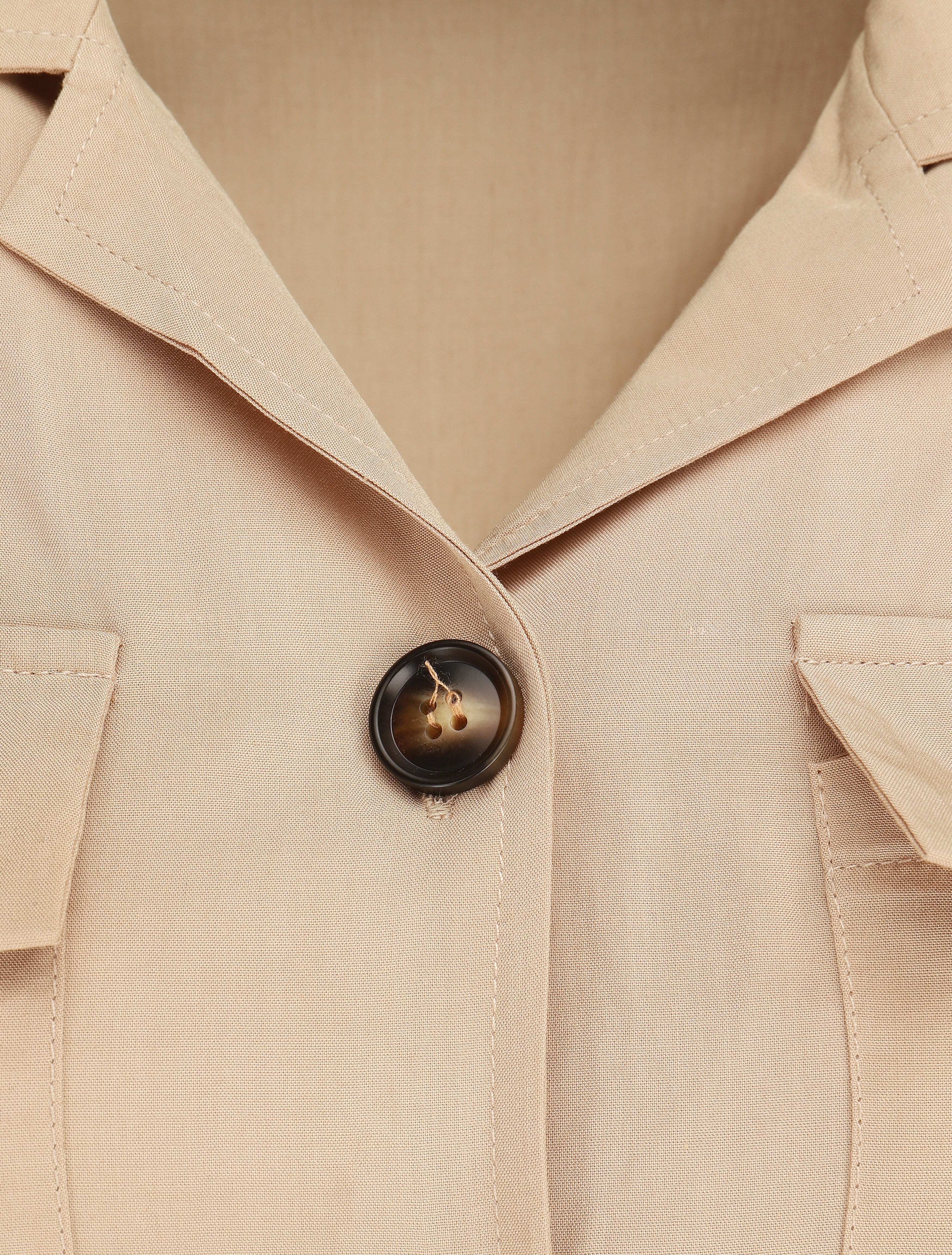 Combishort droite unie manches courtes - Beige - 3