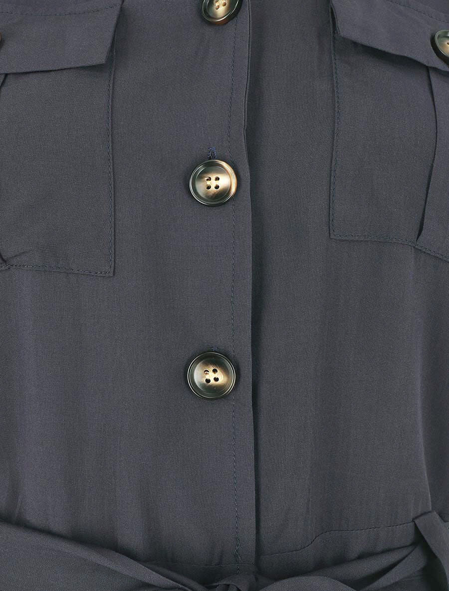 Combishort droite unie manches courtes - Marine - 3