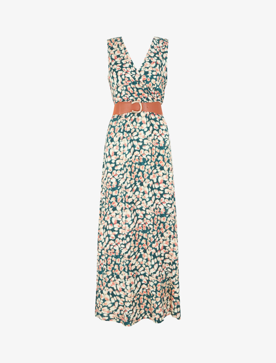 Robe empire imprimé graphique - Vert - 8