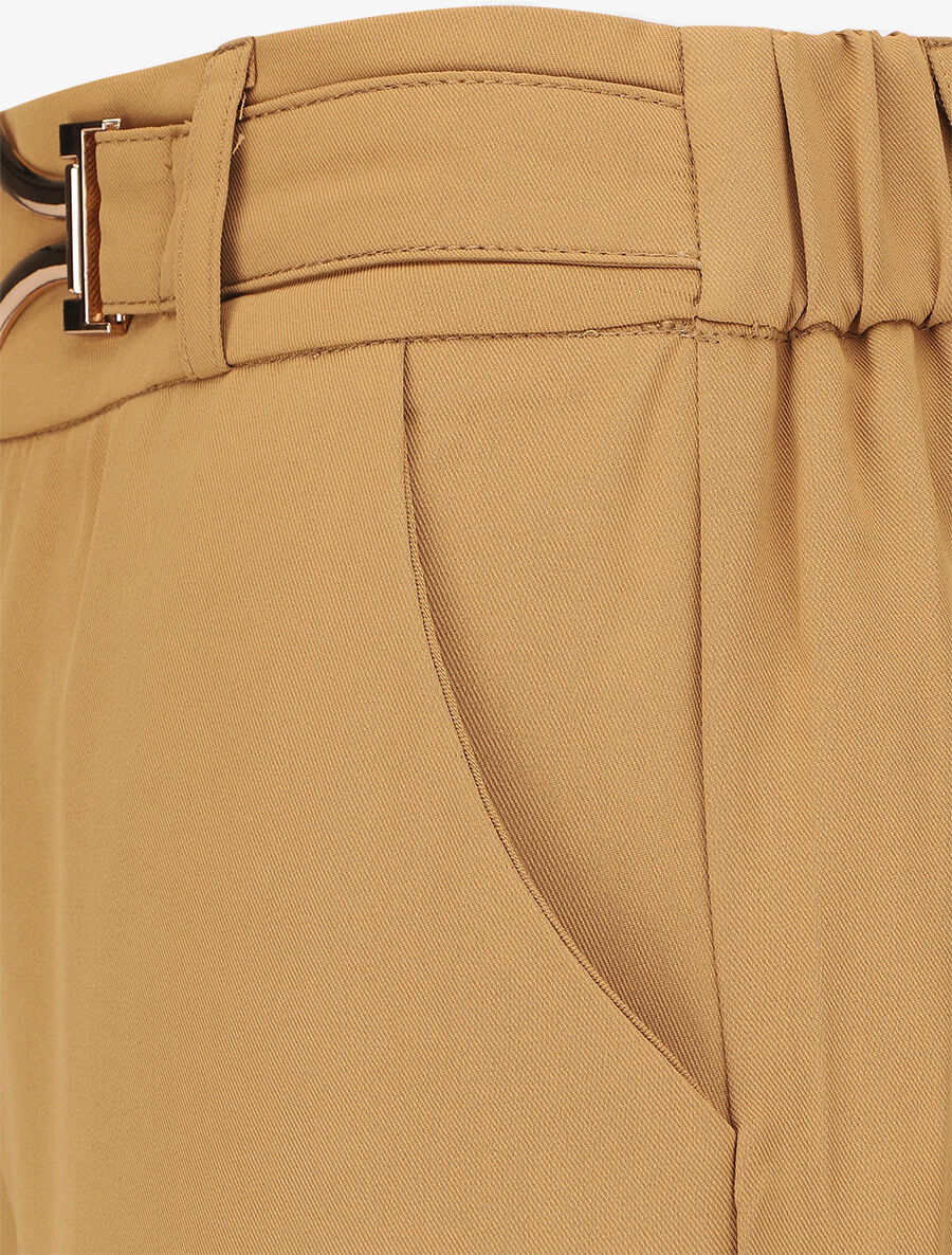 Pantalon ample à boucle fantaisie - Camel - 3