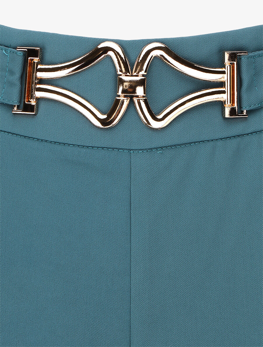Pantalon ample à boucle fantaisie - Bleu canard - 3