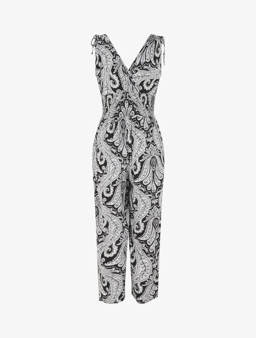 Combinaison sans manches imprimé cachemire - Noir - 2