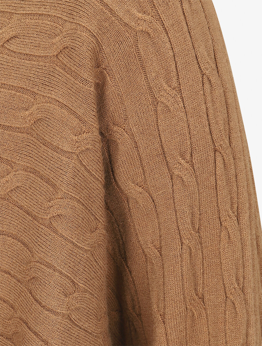 Pull uni à col bateau - Camel - 3