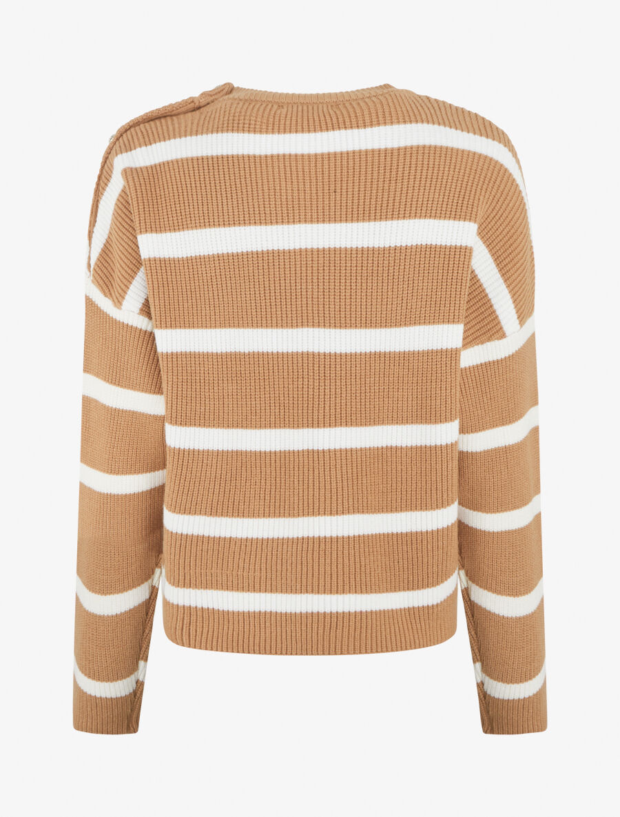 Pull rayé boutonné à l&