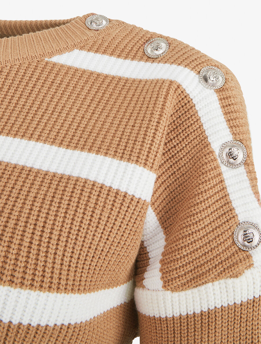 Pull rayé boutonné à l&